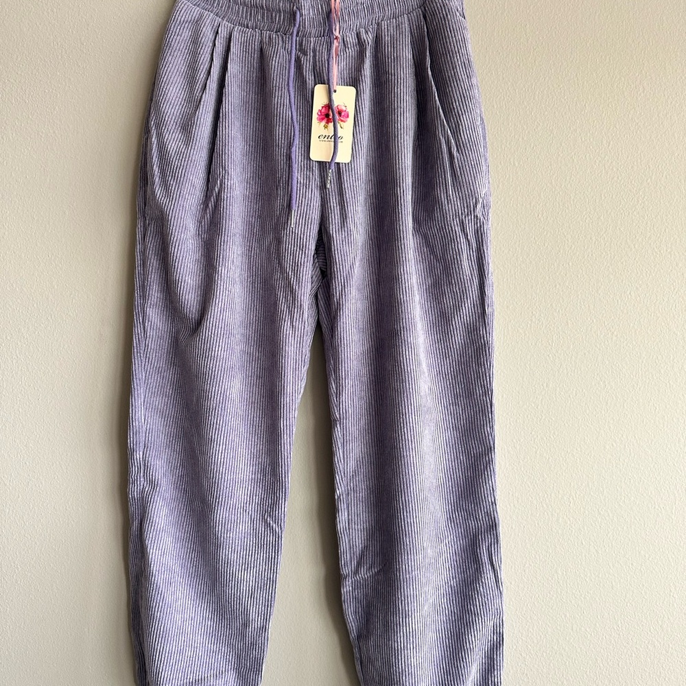 Entro - size S Lilac Corduroy Drawstring Pants